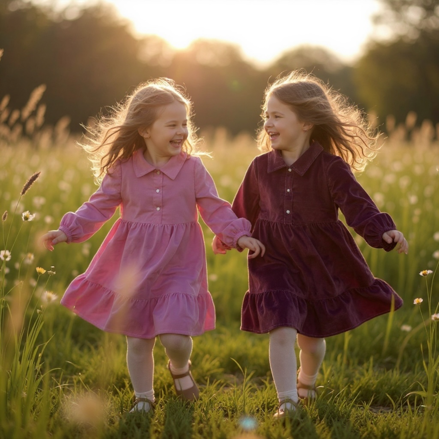 Kinderkleid aus Feinkord – Holunderbeere