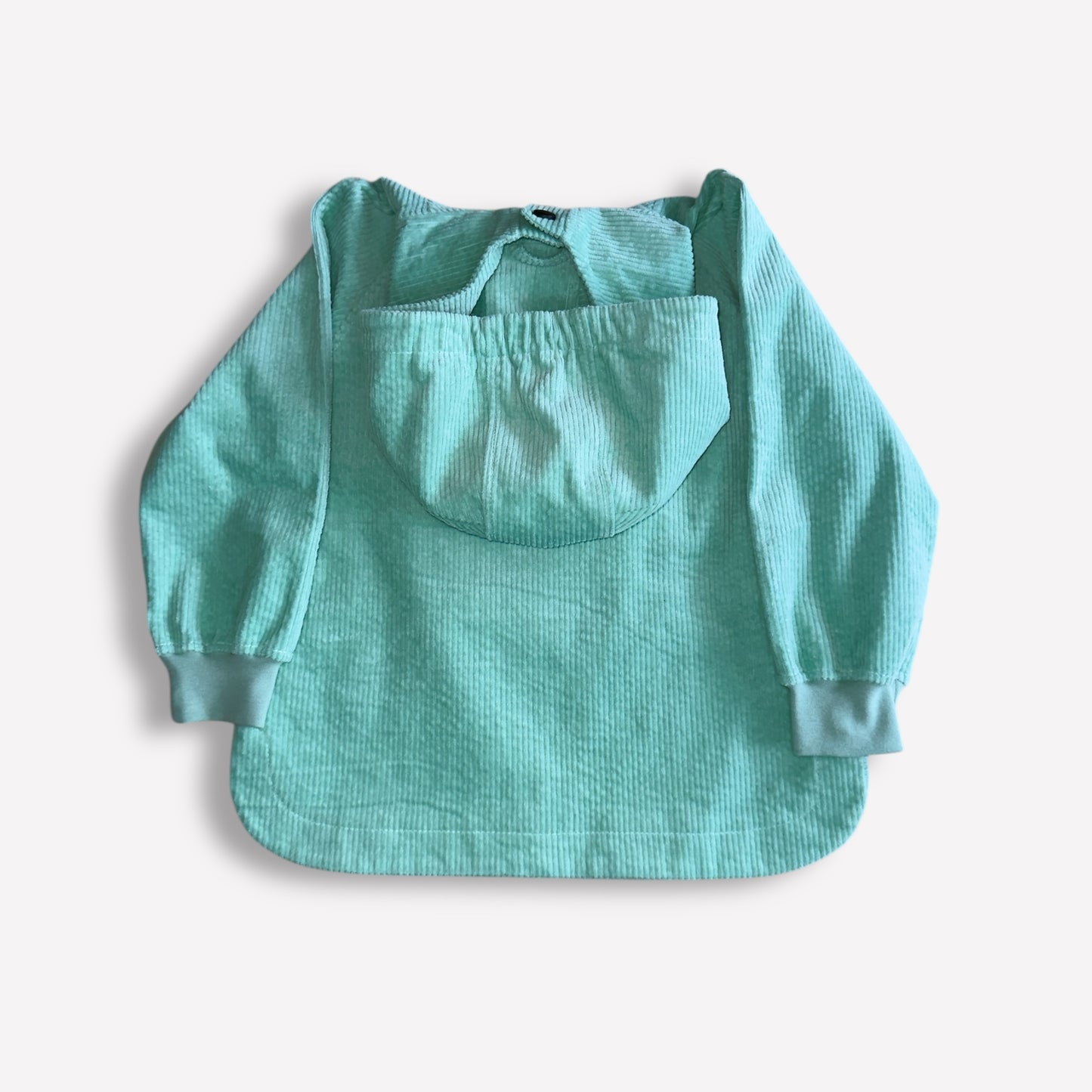 Übergangsjacke mit Kapuze aus Feincord – Mint