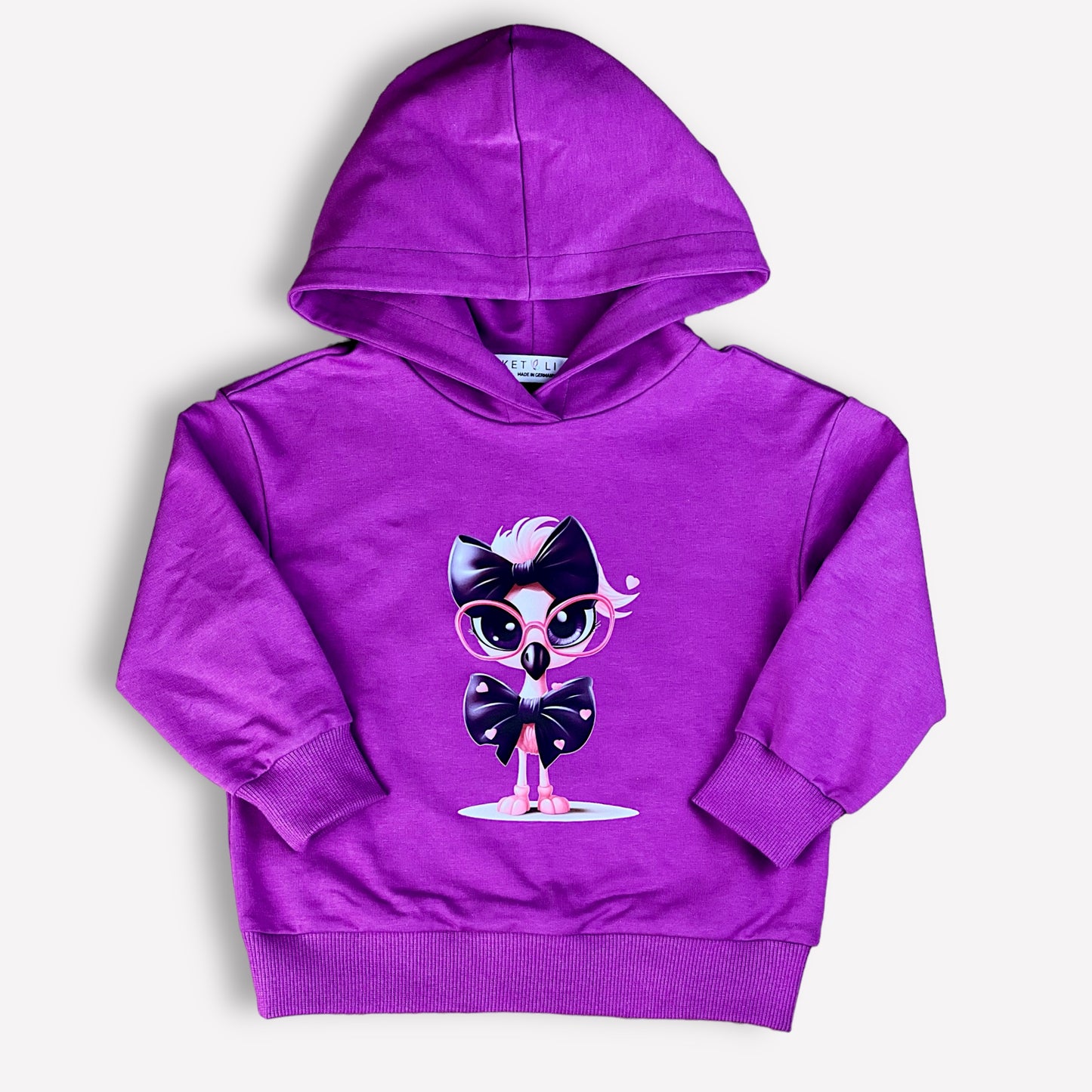 Flamingo-Print Mädchen-Hoodie in Lila