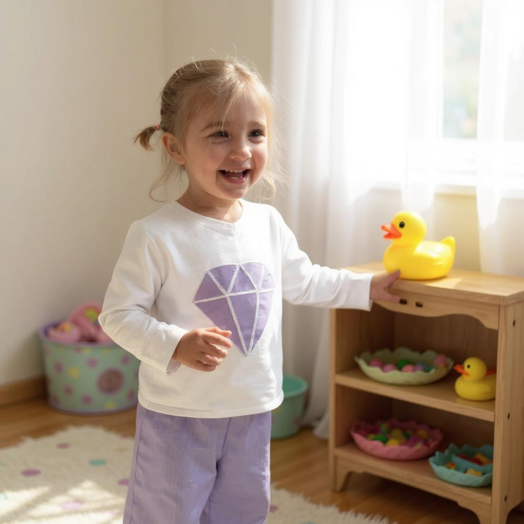 Sommerhose Kinder 2–9 Jahre aus Leinen, Farbe Lavendel, elastischer Bund