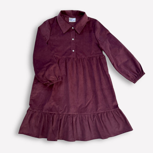 Kinderkleid aus Feinkord – Holunderbeere