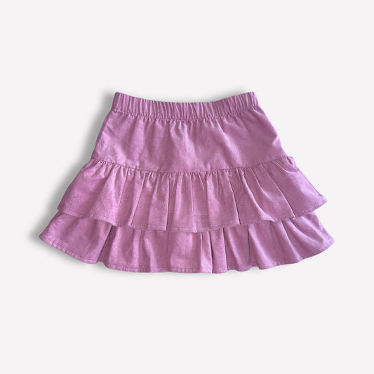 Röckchen mit Rüschen  Feincord – Lavendel Rose