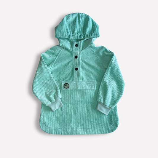 Übergangsjacke mit Kapuze aus Feincord – Mint