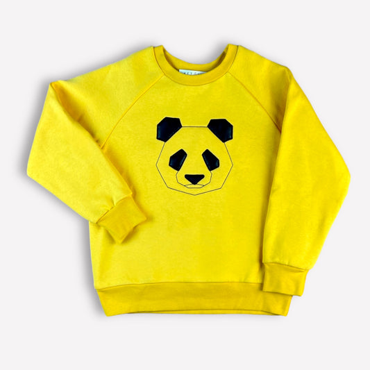 Pandabär Sweatshirt Gelb (angeraut)