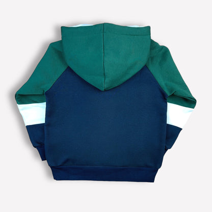 Trio Hoodie Dunkelgrün (angeraut)