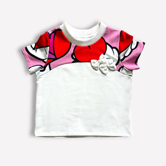 T-Shirt mit Herzmuster
