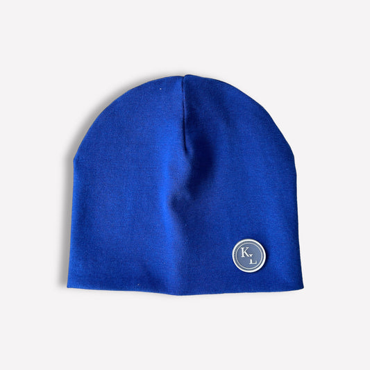 Mädchen Mütze Beanie Feinripp Blau Übergangsmütze