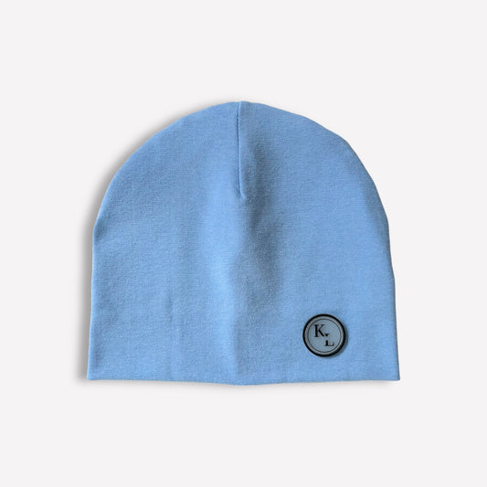 Mädchen Mütze Beanie Feinripp Baby Blau Übergangsmütze