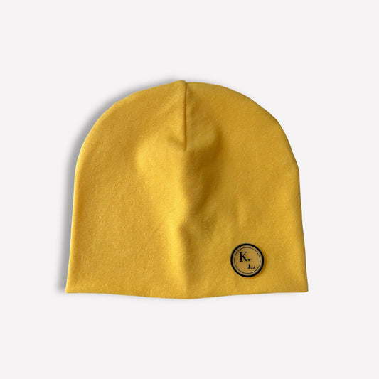 Mädchen Mütze Beanie Feinripp Gelb Übergangsmütze