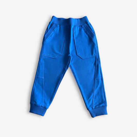 Jungen Jogginghose French Terry in Blau, atmungsaktiv & handgemacht in Berlin
