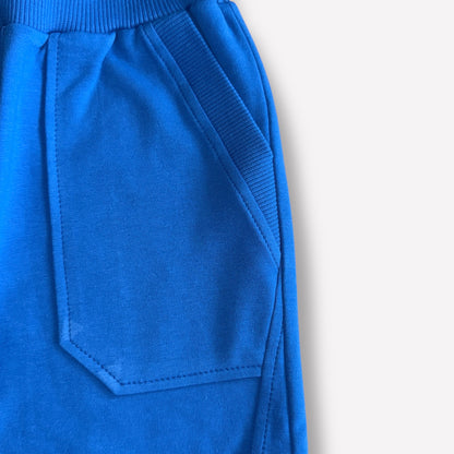 Jungen Jogginghose French Terry in Blau, atmungsaktiv & handgemacht in Berlin