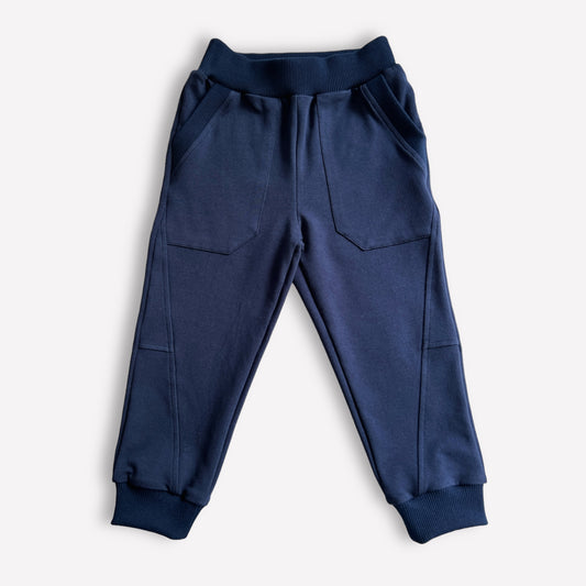 Dunkelblaue Jogginghose Kinder, French Terry, nachhaltig produziert