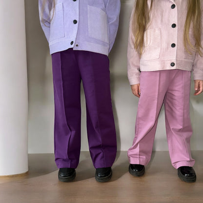 Nachhaltige Mädchenhose aus Sweat, Altrosa, mit Falte